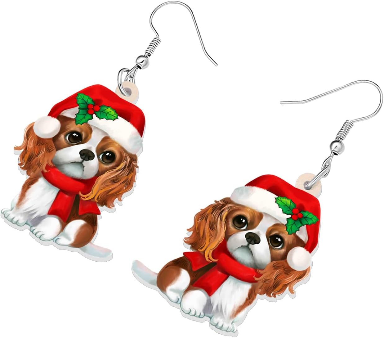 Acrylic Cute Christmas Dog Pets Dangle Hook Earrings for Women Holiday Party Decorations Anime Puppy Jewelry for Dog Mom Gifts Lovers image 3