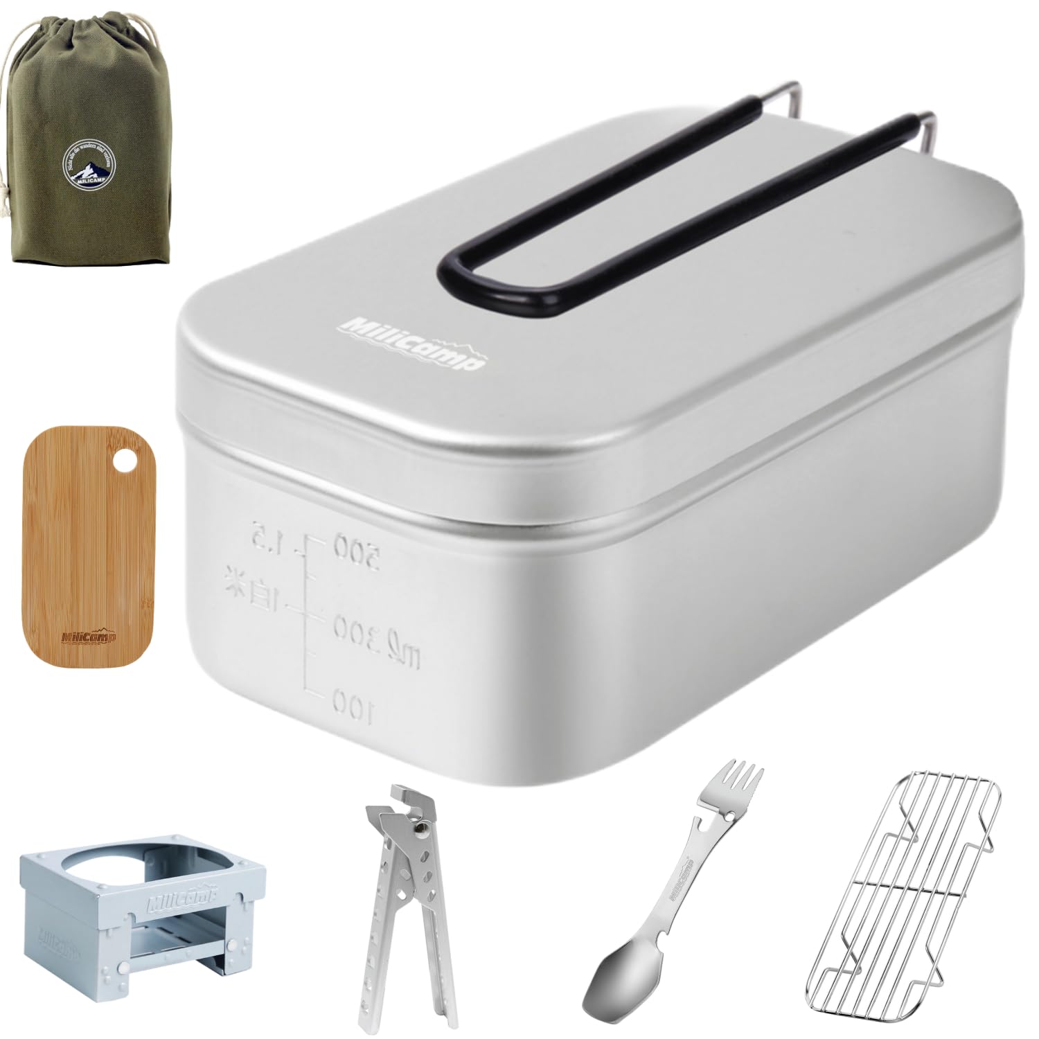 MiliCamp MR-250 Proメスティン All in1セット キャンプ 飯ごう バリ取り済 アウトドア 自宅炊飯