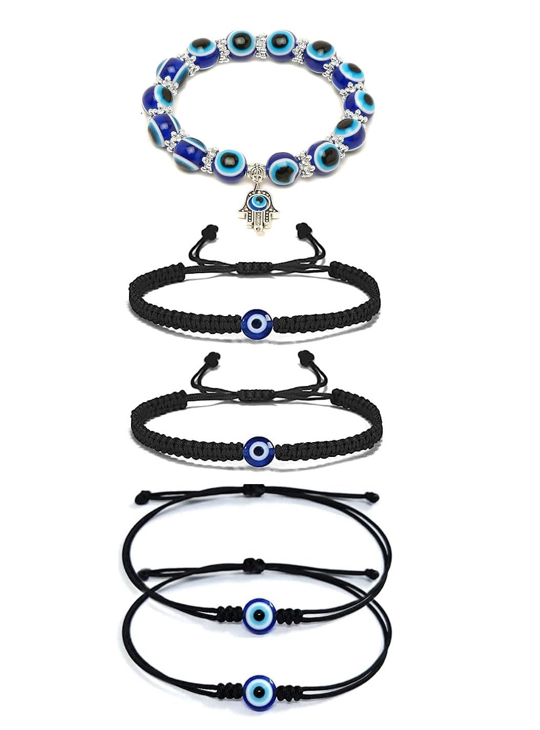 ARTIFICIAL TREE Evil Eye Black Thread Bracelet 8 MM Beads |Nazar Battu| Women 4 Piece Black (AT GIRLS BRCT 059) (B0C6MP8XJK) Amazon Price History, Amazon Price Tracker