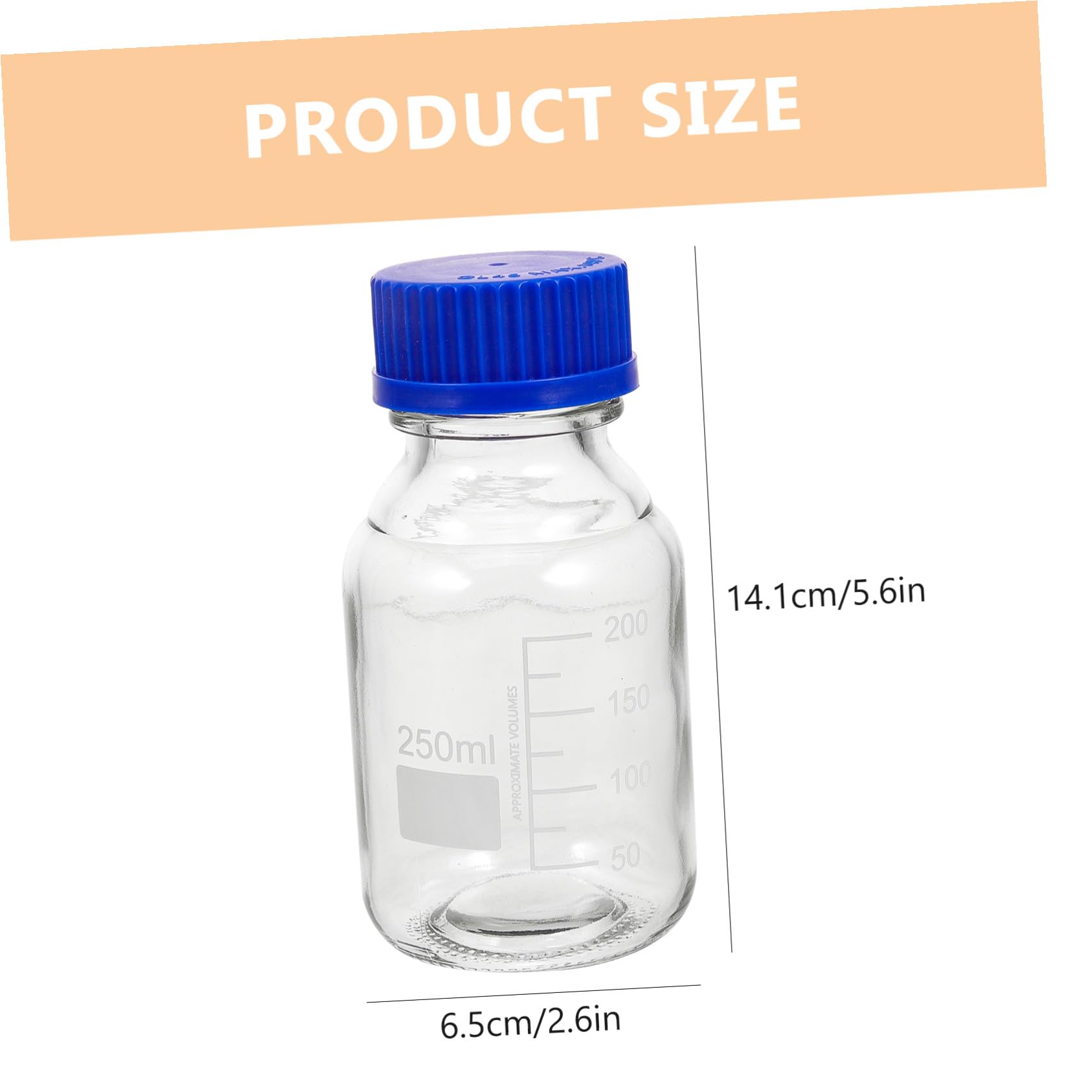 Set 4 Bottiglie di Vetro per Reagenti Blu con Tappo a Vite, Capacità 250ml, Resistenti a Rottura e Usura, per Laboratori e Applicazioni Didattiche