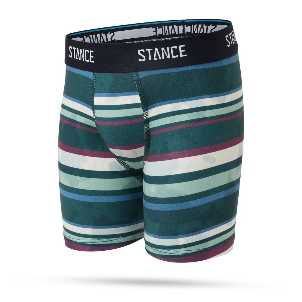 Stance Men's Pine Brong Boxer Briefs Multi Striped Patterned Shorts Underwear Medium