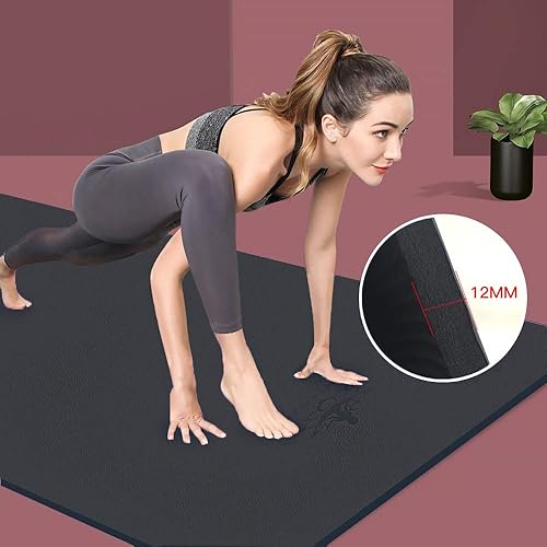 Miniatura 5 de Hatha Yoga - Tapete de yoga extra grueso de elastómero termoplástico, 72 x 32 pulgadas de grosor, 12 pulgadas, respetuoso con el medio ambiente,