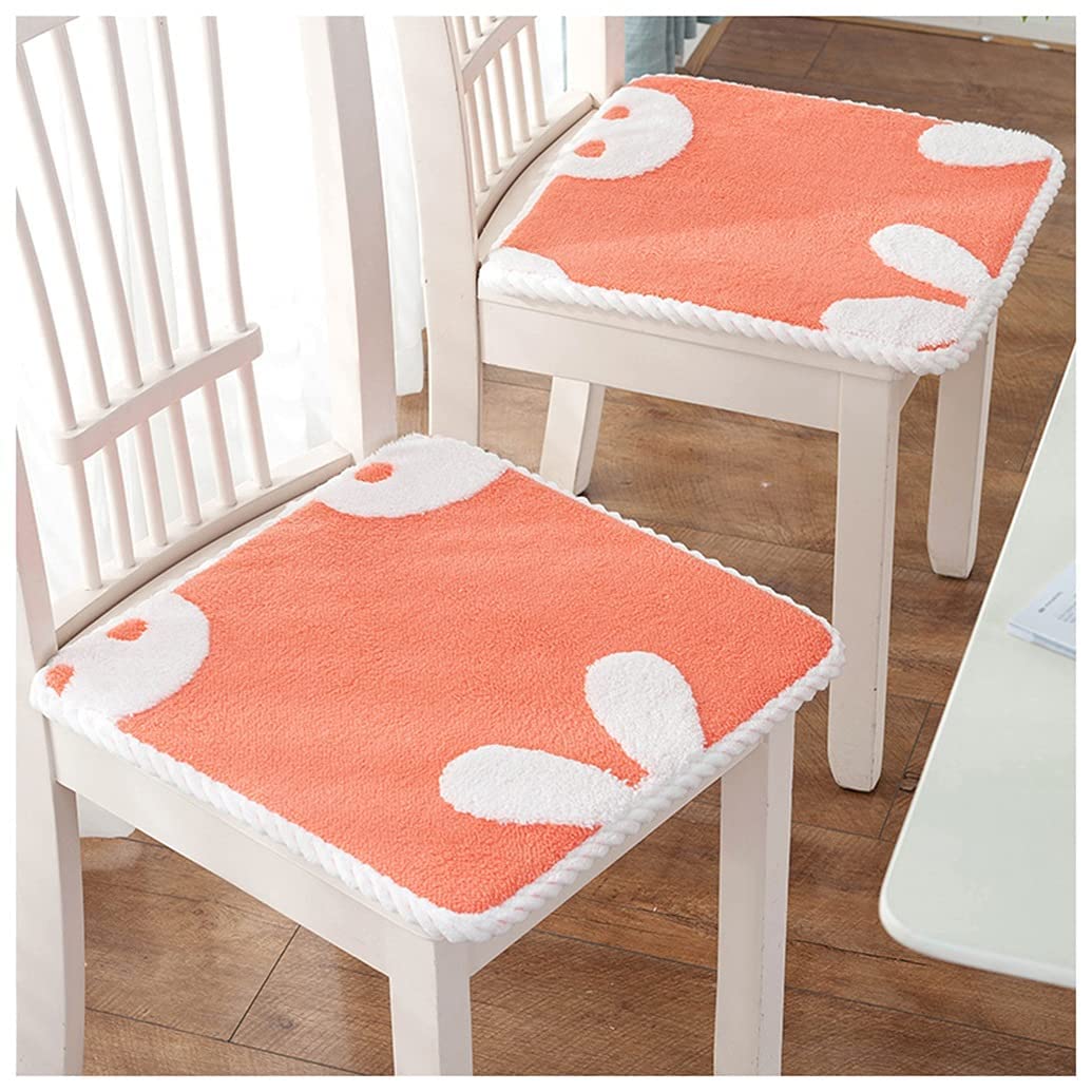 Coussin de chaise en peluche lot de 2 galettes de siège antidérapantes 40x40 cm