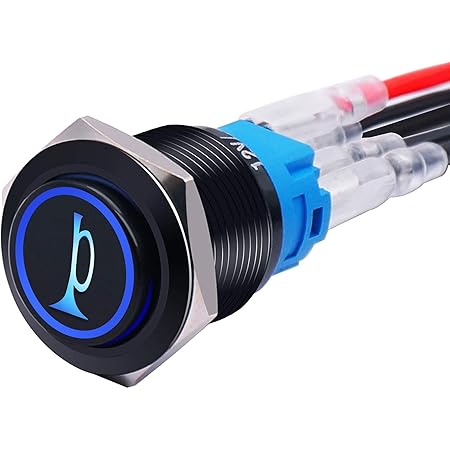 APIELE 2x Druckschalter 19mm - IP65 Wasserdicht, Momentary, 5A/250V