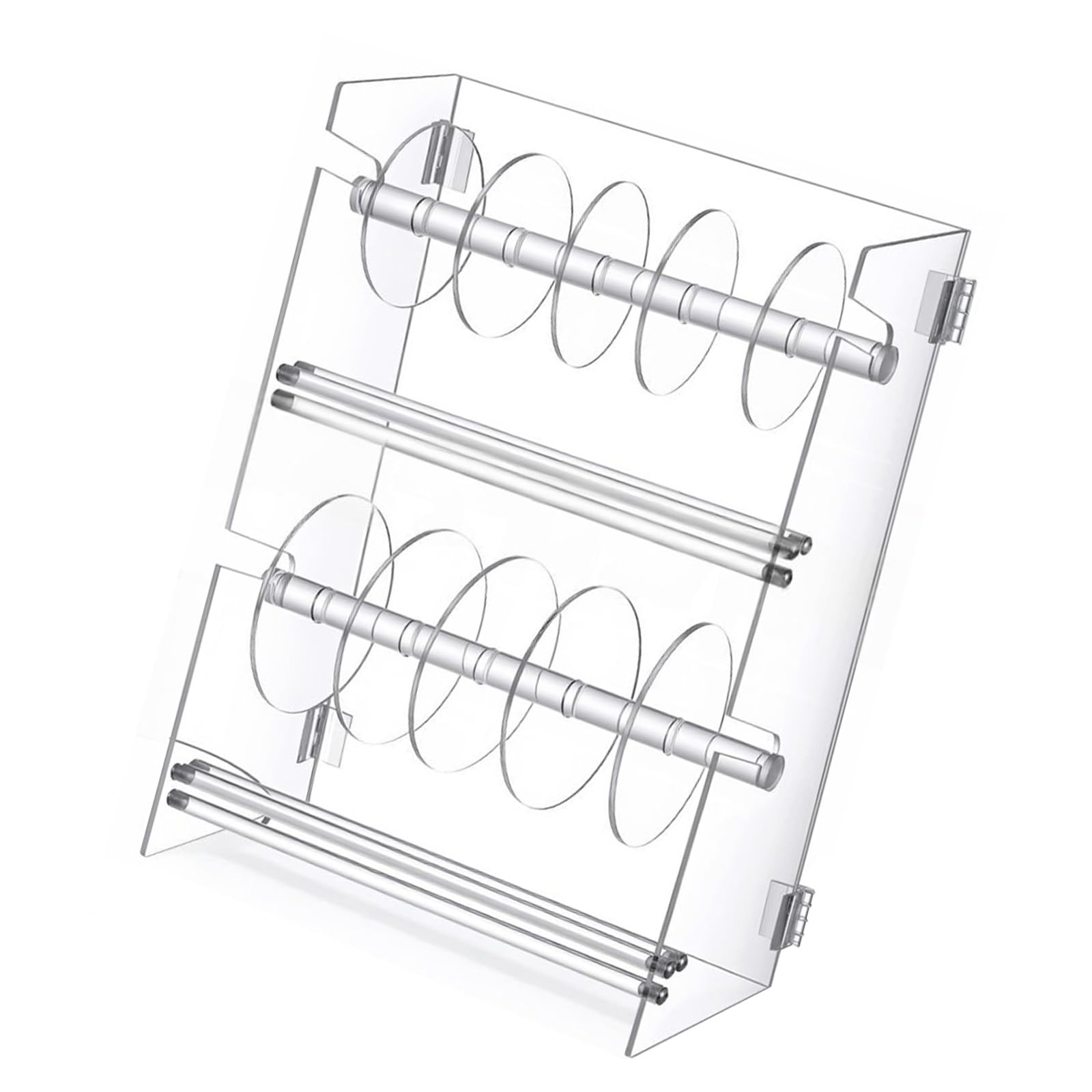 Qcbuegof Clear Sticker Storage Rack with Multiple Compartments Adjustable Label Dispenser for and Offices Supplies Sticker Planner Rack