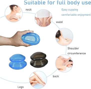 Cupping Therapy Set, 3 Cups Anti Cellulite Massage Cup,Acupoint Cupping Therapy Sets Portable,Silicone Cupping Cup,for Muscle and Joint Pain Relief Physical Therapy (Black)