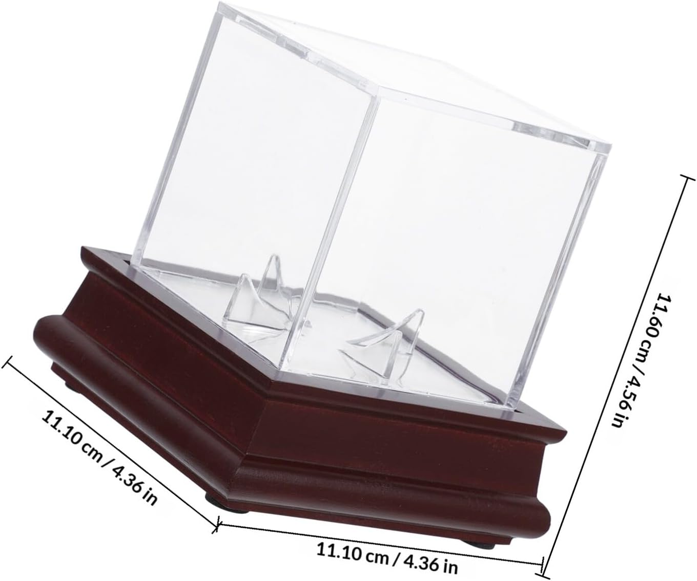 PartyKindom Acrylic Baseball and Softball Display Case Mirror Wood Base, Cube Holder for Sports Memorabilia, Baseball Display Stand Suitable for Collectible Balls and Softball Storage