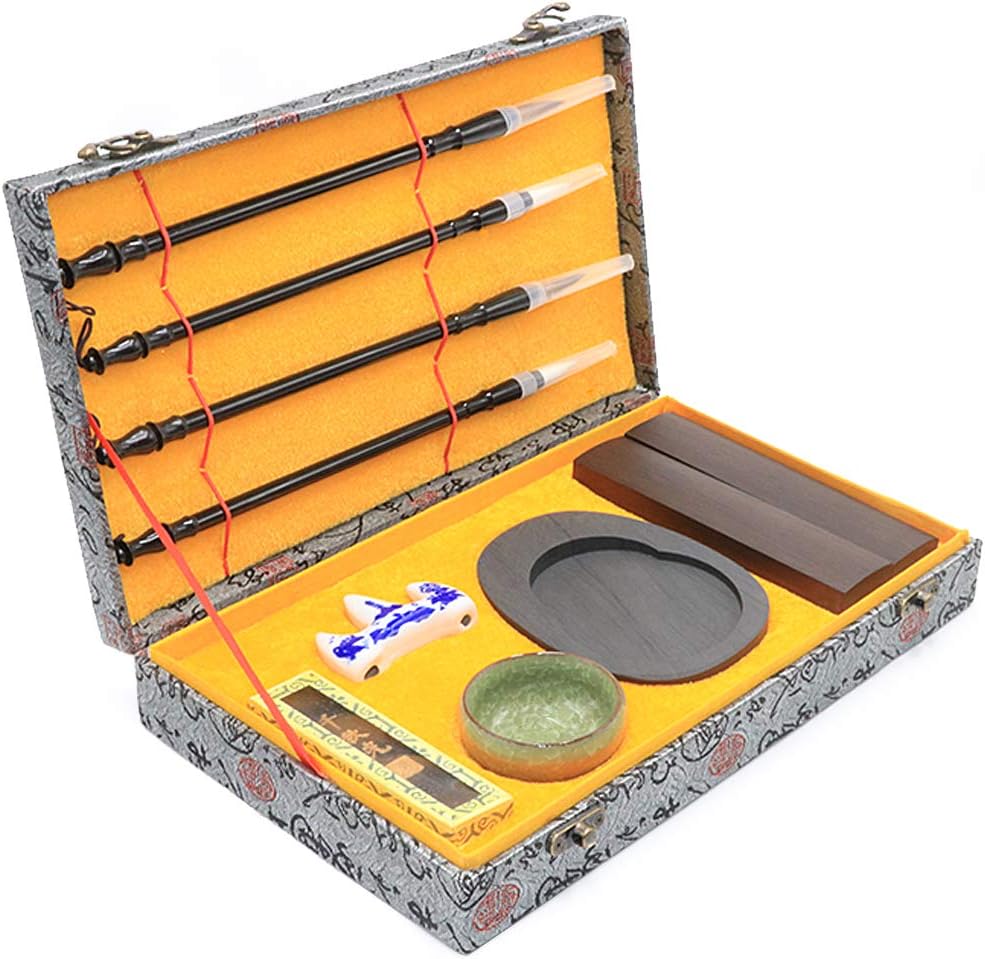 Chinese Calligraphy Sumi Set for Chinese Calligraphy Lovers Brush Writing/Painting(10 Items)