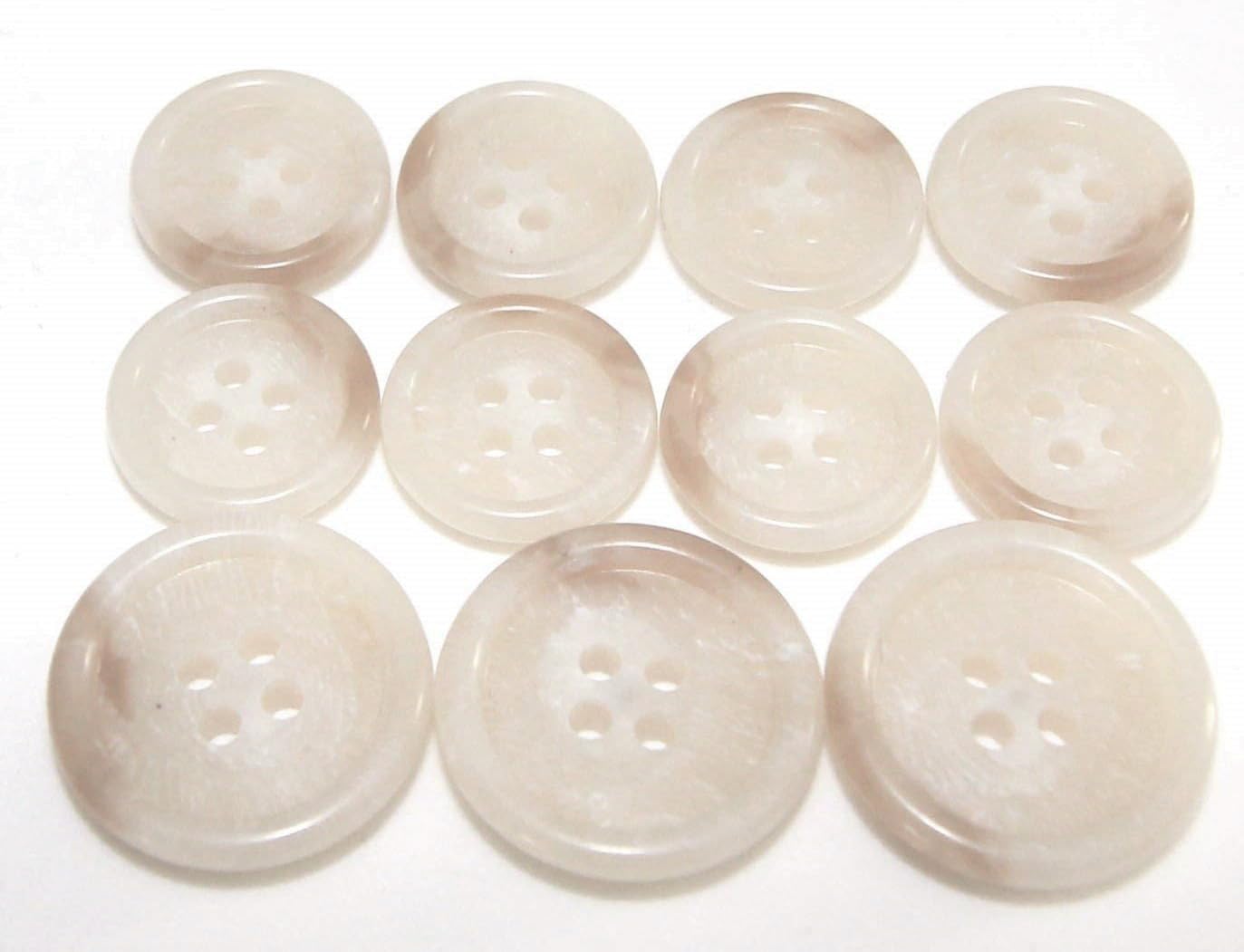 Lt Natural Ivory Italian Tailor button set, 11 Lt. Natural Ivory buttons - suit, uniform, coat, jacket