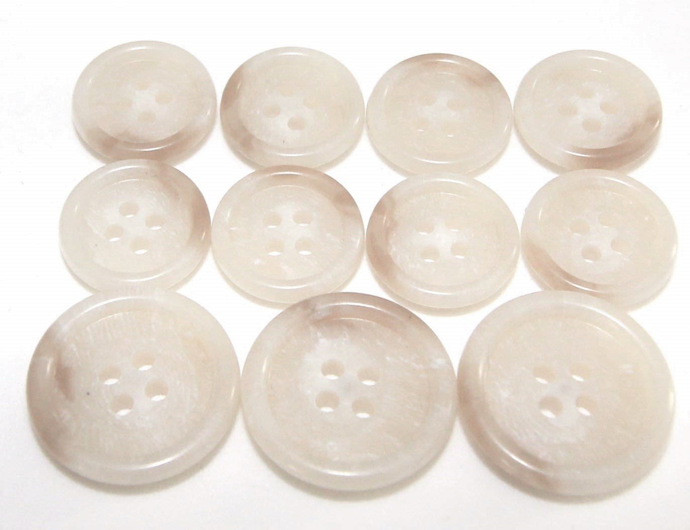 Lt Natural Ivory Italian Tailor button set, 11 Lt. Natural Ivory buttons - suit, uniform, coat, jacket