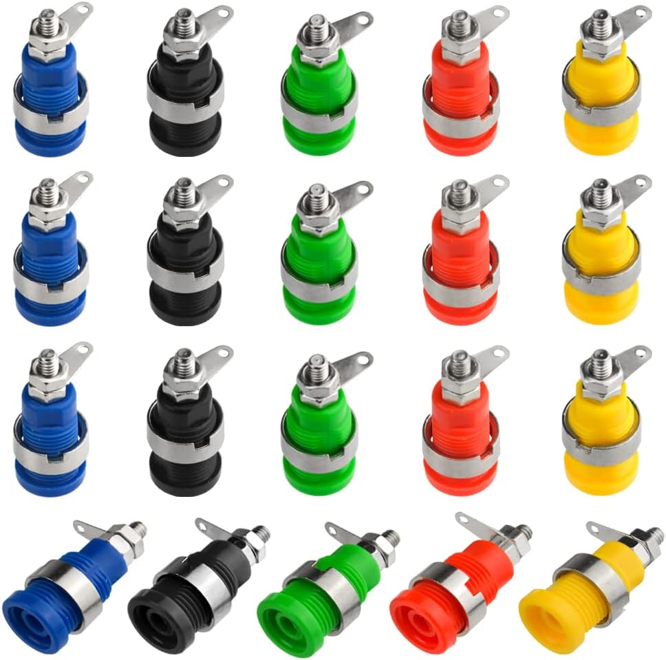 20 PCS 4mm Banana Socket Plug Binding Post Banana Female Plug Jack Connector