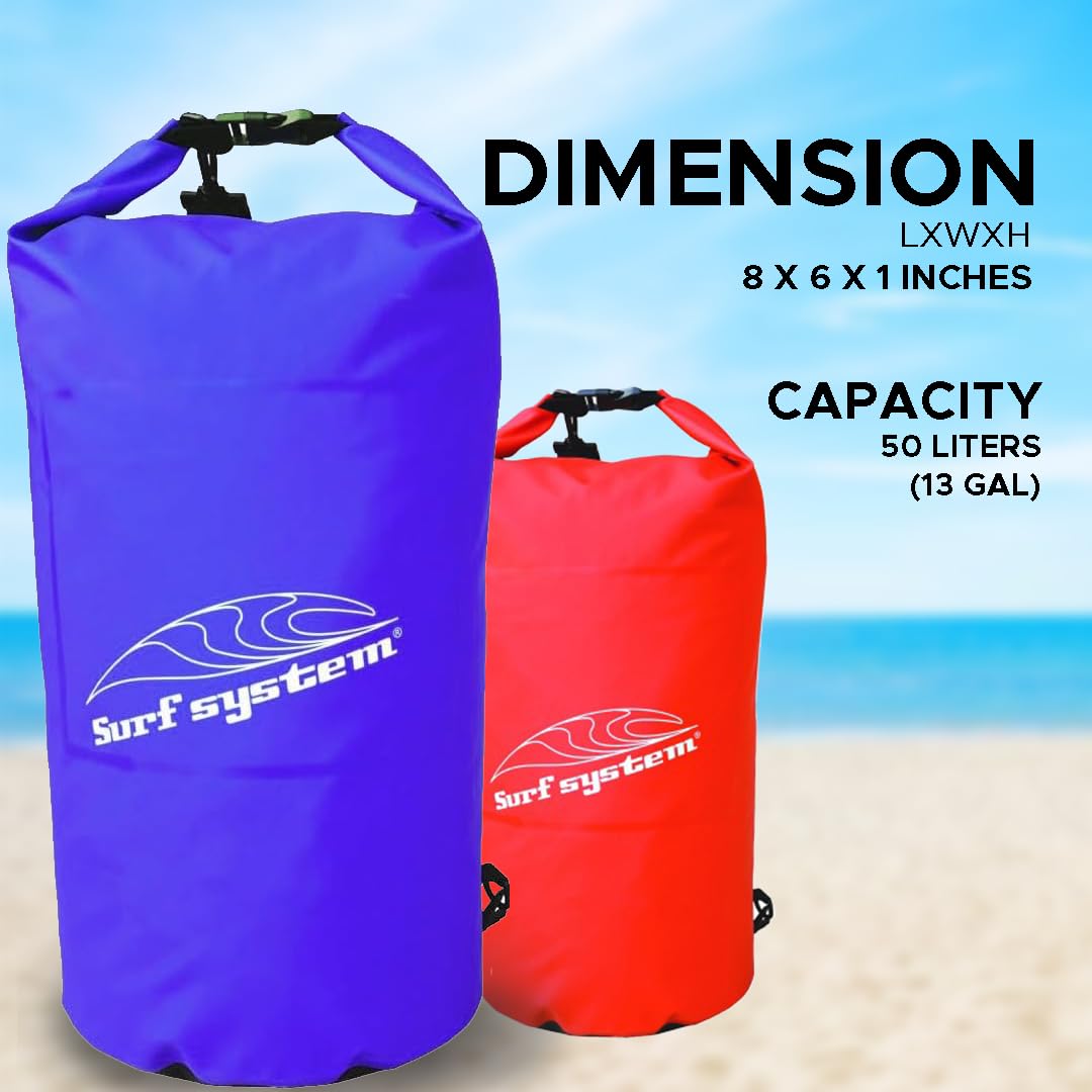 Grand Sac étanche Ultra/léger, Sac de Sport étanche avec bandoulière Facile à Transporter, Surf, Natation, plongée avec Tuba, plongée, Jet Ski, Bateau, pêche, Eau ou Neige 50L