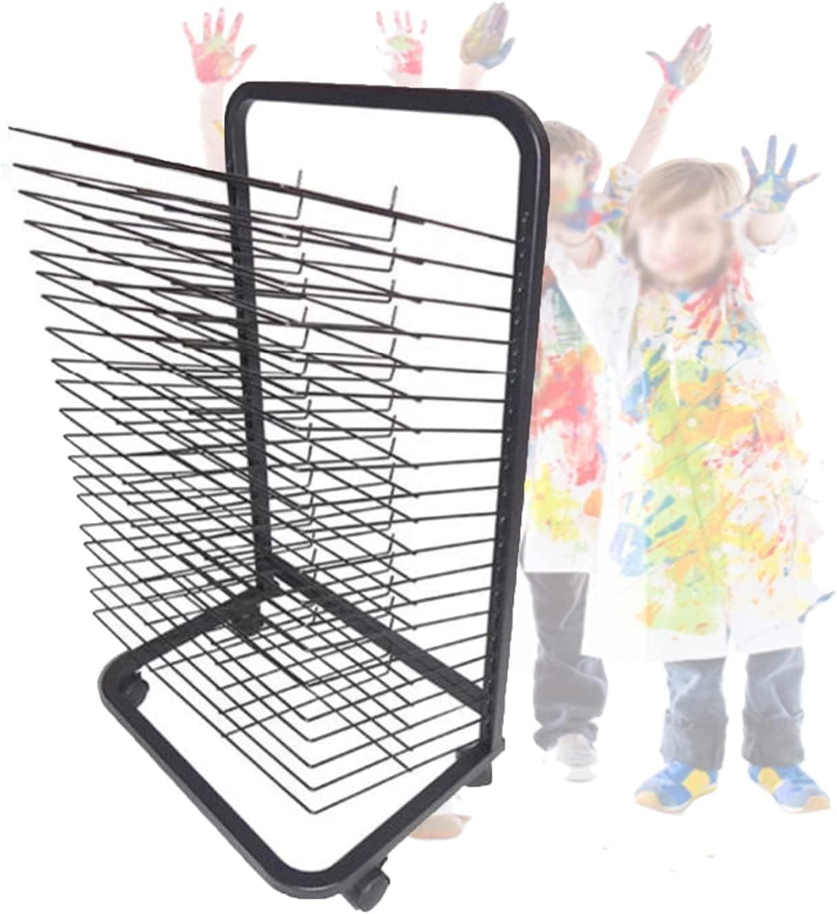 NGDFGR Drying Rack,20-Layer Art Drying Rack,Movable Drying Easel Art Studio,Space-Saving Shelf For Classroom,20Layers,