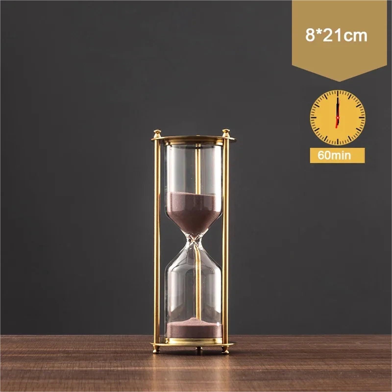 Reloj de Arena Creativo de Metal Estilo Retro para Oficina, estantería, Estudio, Adornos, Reloj Decorativo para habitación