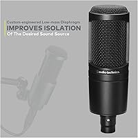 Vista 3 de Audio-Technica Micrófono de estudio de condensador AT2020 con cable XLR Knox Studio Stand y filtro Pop