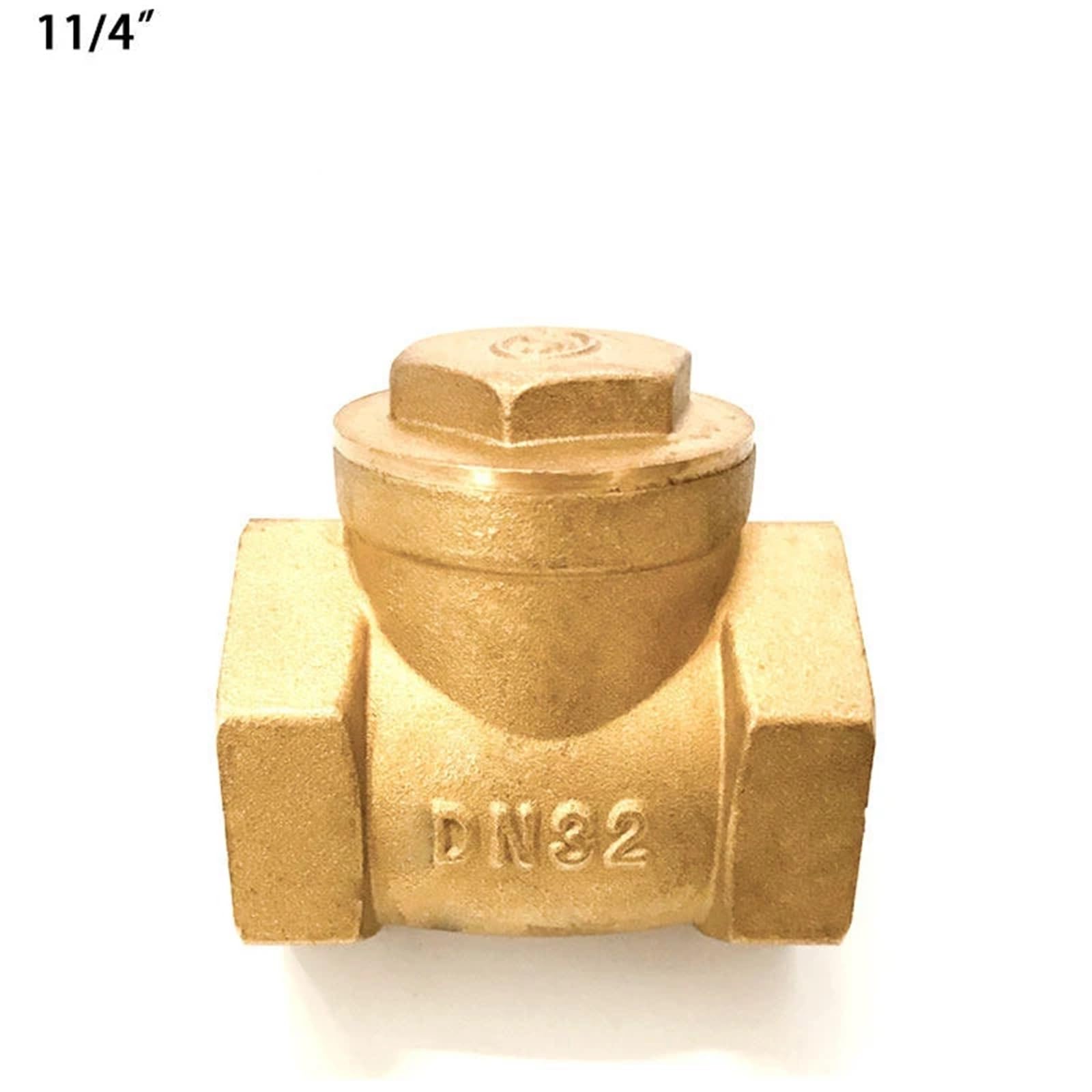 Válvula antirretorno con boca de alambre de latón horizontal de 1/2 3/4 1 2 pulgadas, válvula de retención con rosca hembra de cobre completo, 1 unidad(1-1/2")