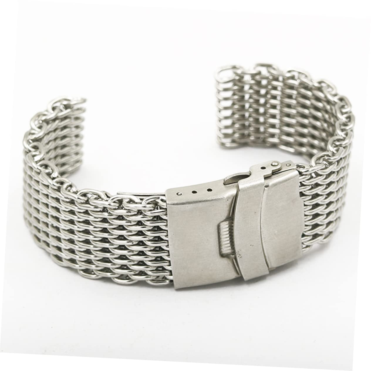 COLLBATH Lot De 2 Bracelets De Montre Élégants En Maille De Requin 20 Mm En Acier Inoxydable Confortables Pour Une Utilisation Quotidienne Et Nocturne