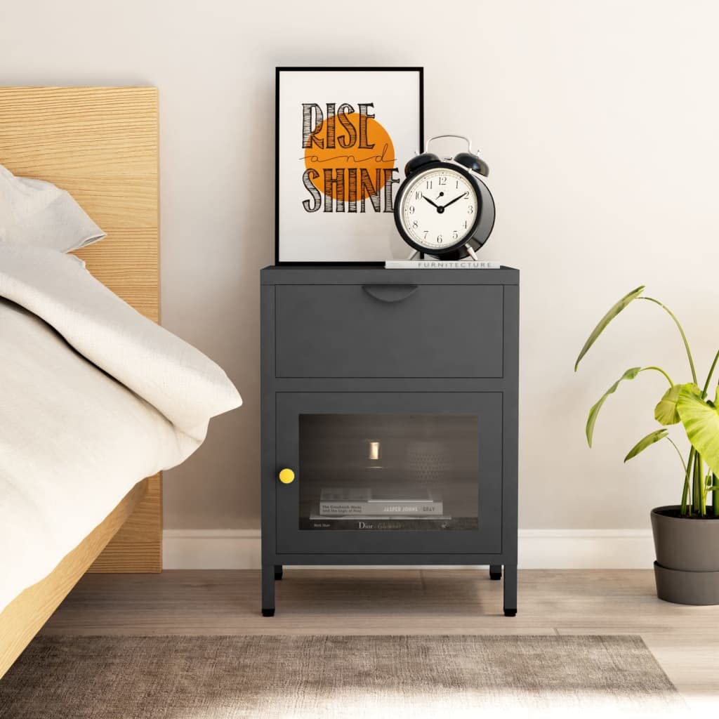 Table de chevet anthracite design pour sublimer l'ambiance contemporaine de votre chambre