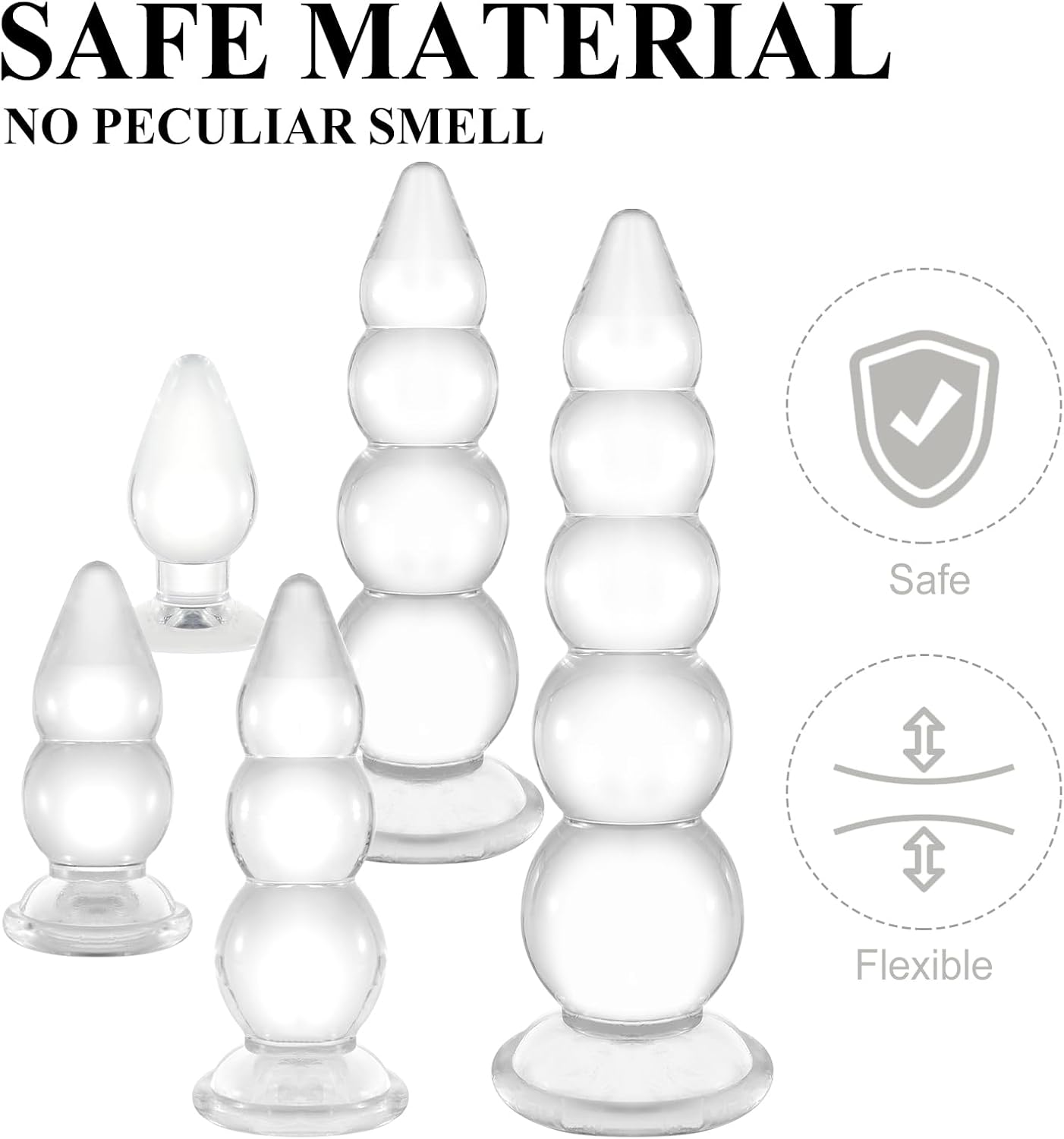 15.5 Inch Huge Long Anal Beads Butt Plug, Transparent Thick Anal Training Dildo with Strong Suction Cup, Giant Prostate Massage for Deepest Sex, Adult Sex Toy & Games for Men Women Couple
