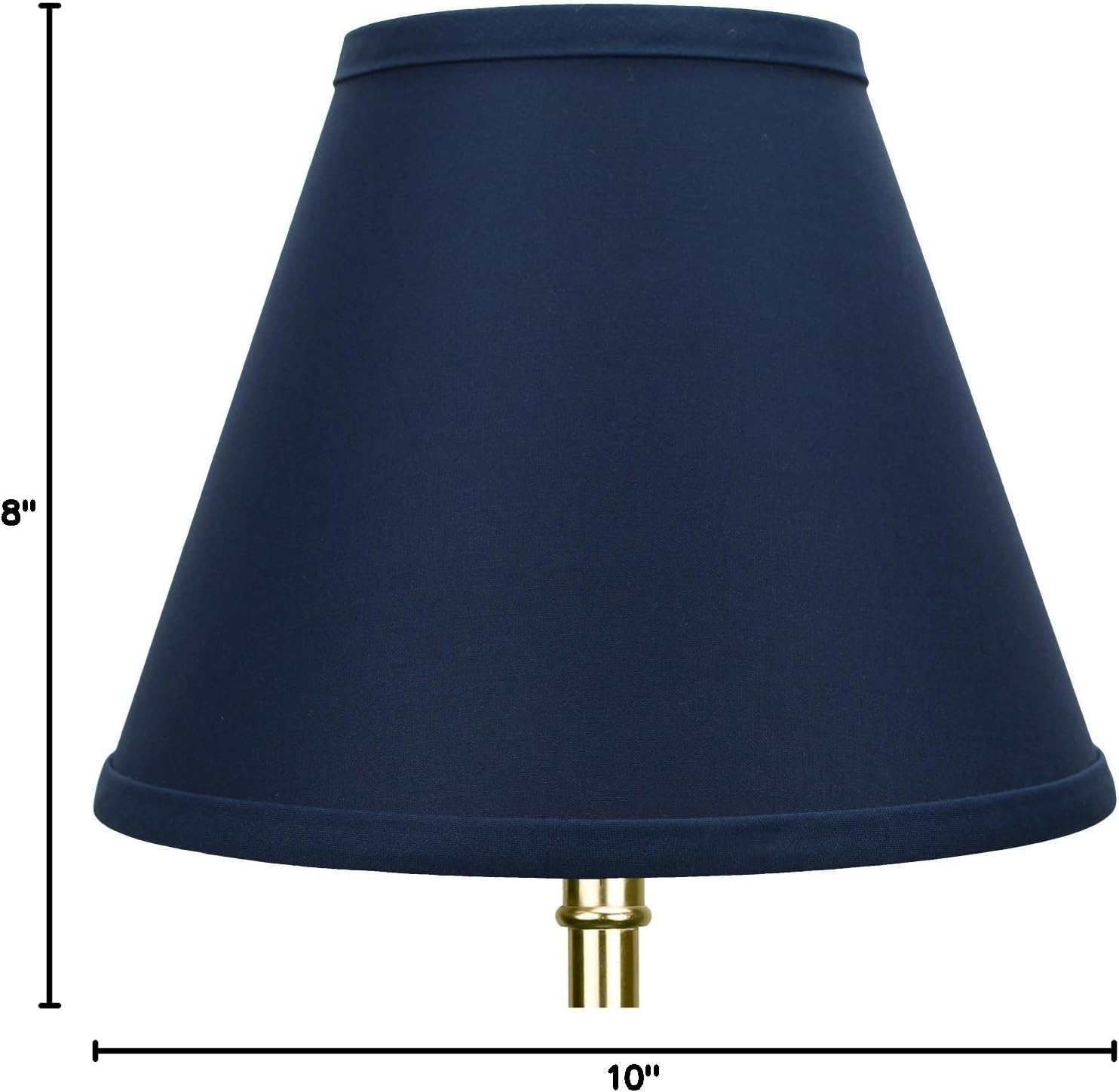 FenchelShades.com Lampshade 5" Top Diameter x 10" Bottom Diameter x 8" Slant Height with Clip-On Attachment for Standard Edison-Style Lightbulb (Linen Navy Blue)