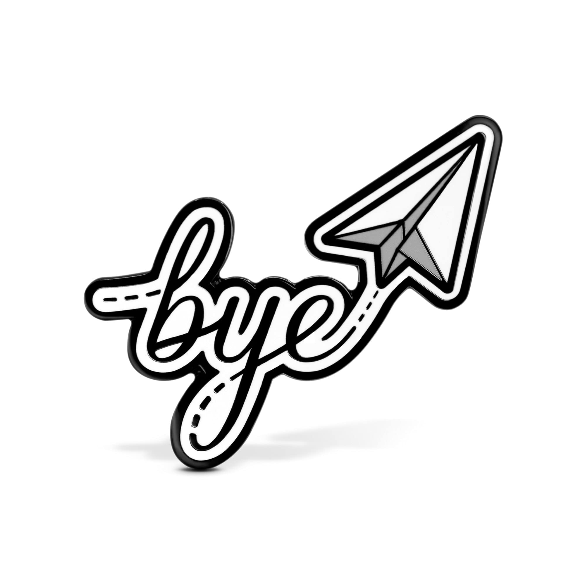 Winks For DaysBye Paper Airplane Hard Enamel Lapel Pin, 1.49"W x 1.26"H, Metal, not known