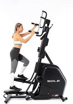 SOLE CC81 Cardio Climber, Full Body Vertical Climber & Stepper Machine for HIIT Training, 20 Magnetic Resistance Levels, Bluetooth LCD Console, Adjustable Handlebars, Low-Impact Home Cardio