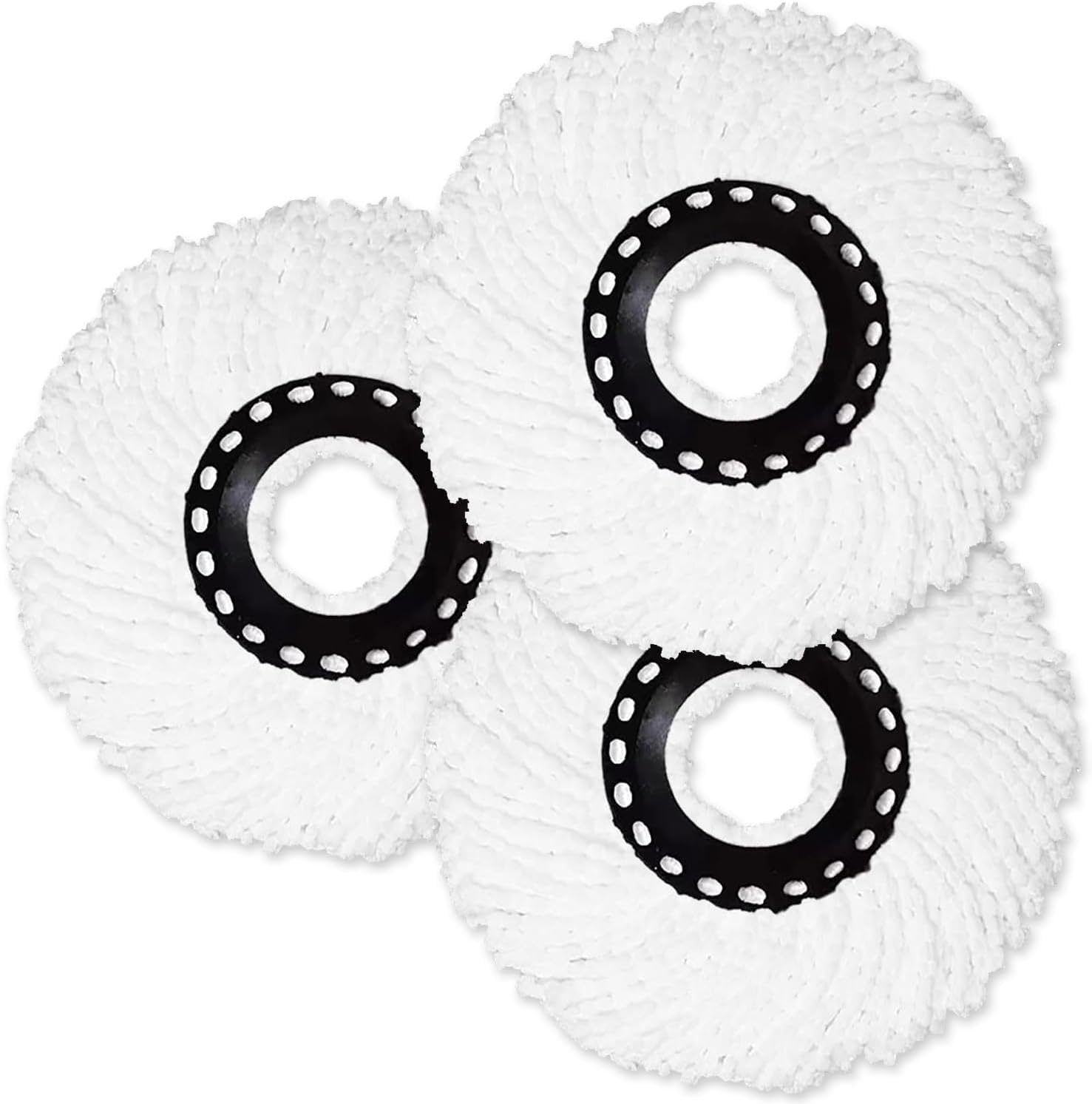 Microfibre Spin Mop Head Replacement, 36 cm Round, 360-Degree Rotating, Corrosion Resistant, White-image-19