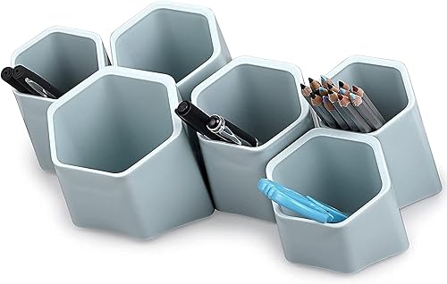 BTSKY Soporte creativo para bolígrafo, contenedor para bolígrafos, maceta para cepillos, organizador de almacenamiento de escritorio combinado,