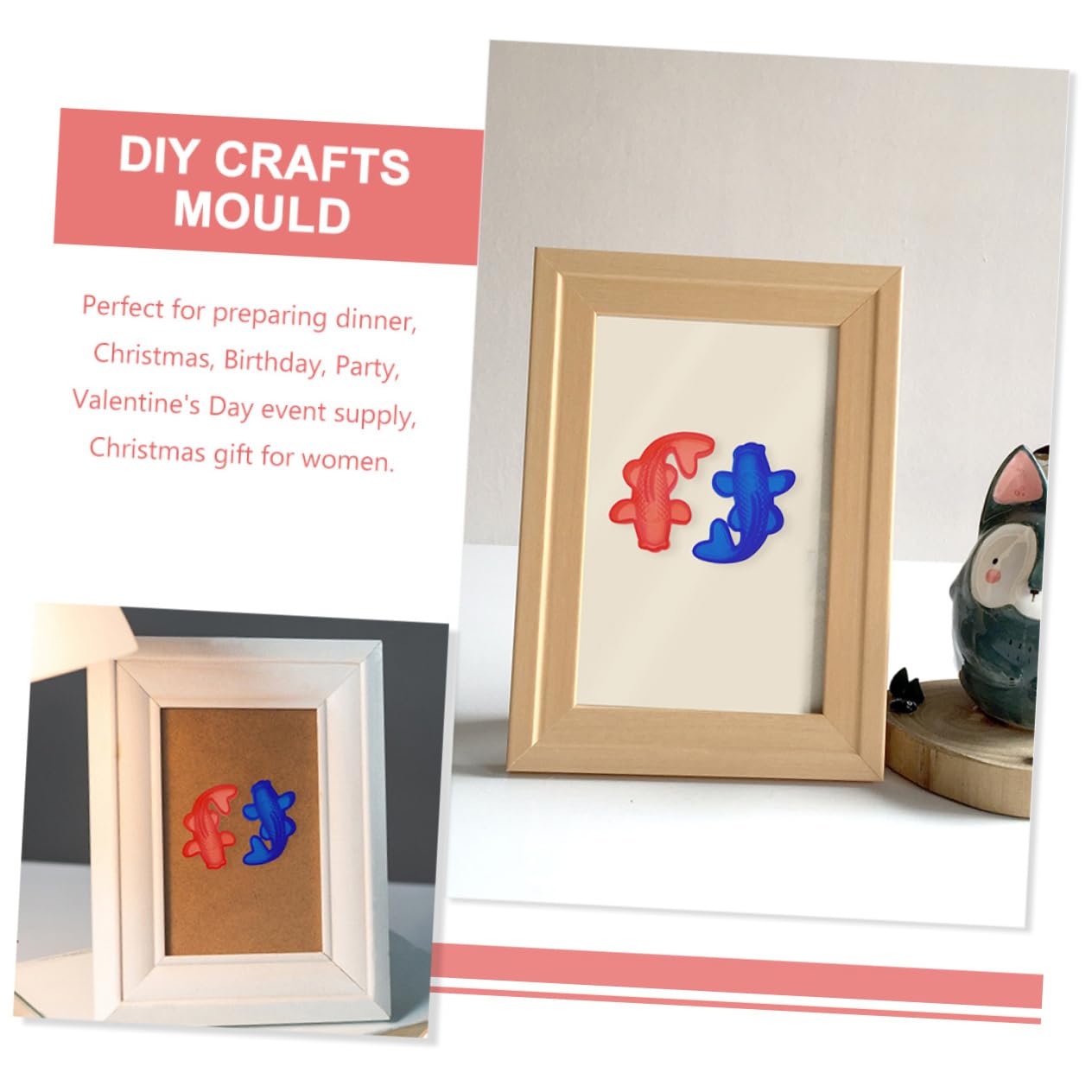 NUOBESTY 5 Juegos De Moldes 3d Para Carpas Fondant Resina De Silicona Antiadherente Para Manualidades (3 Unidades X 5)