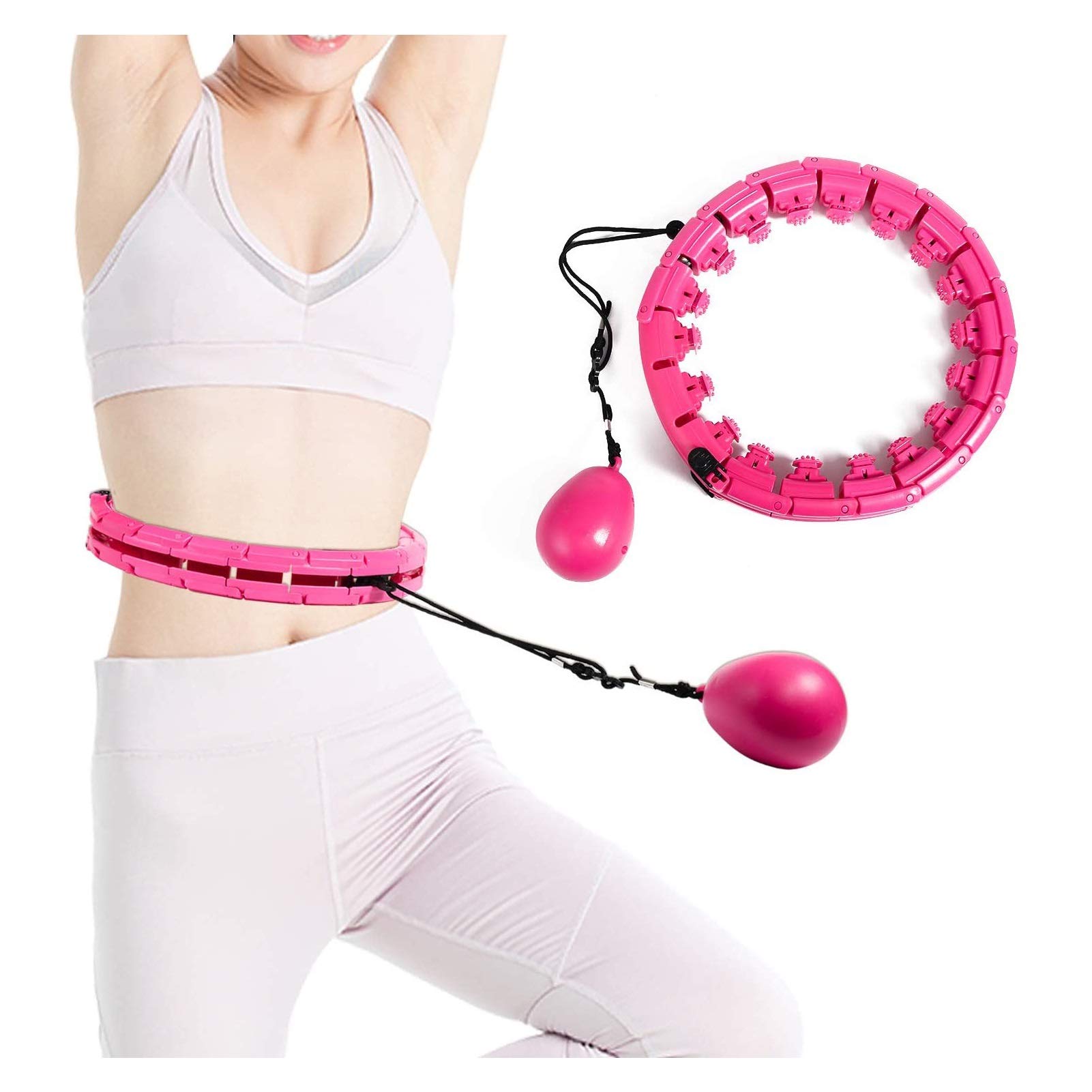 Ważona obręcz, obręcz hula hop do ćwiczeń, 2 w 1 brzucha fitness masaż odchudzający obręcz, obręcz do odchudzania, ważona inteligentna obręcz hula hop, odpinana, dla dorosłych / dzieci / początkujących