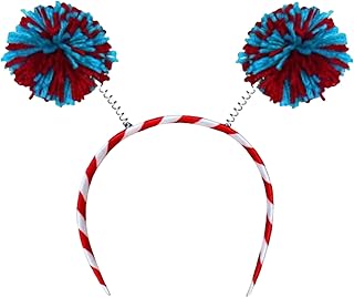 独立記念日のためのGUXEMEI 3色のポンポンヘッドバンド家族の集まりの休日のお祝いのための愛国的なイベントの帽子