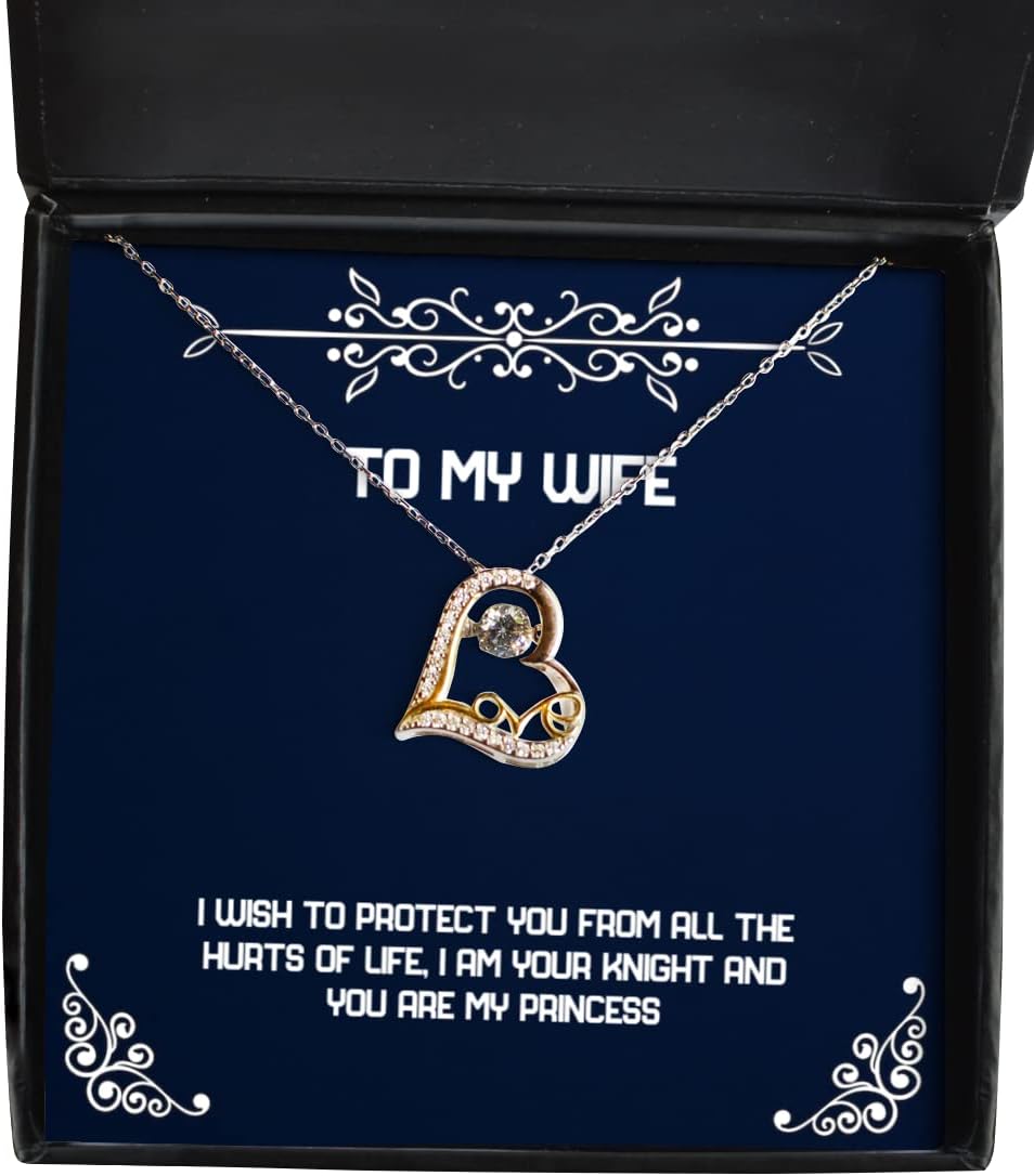I Wish to Protect You from All The Hurts of Life, I am Your Knight and You are Love Dancing Necklace, Wife Jewelry, Inspire for Wife