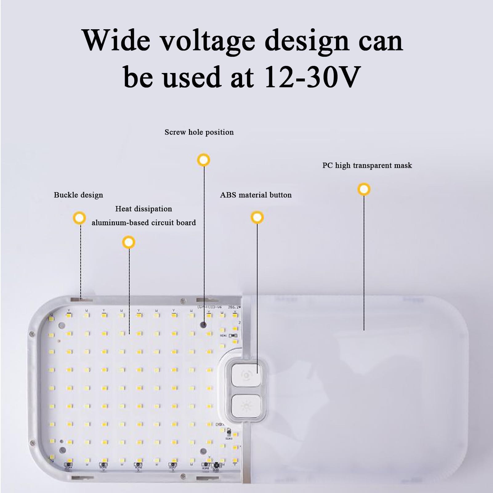 Générique Plafonnier pour Camping-Car,Lampe Intérieure pour Plafond De Véhicule Récréatif - Lampe Triple Température De Couleur 12-30V Dimmable Éclairage Confort Longs Trajets Sorties Familiales