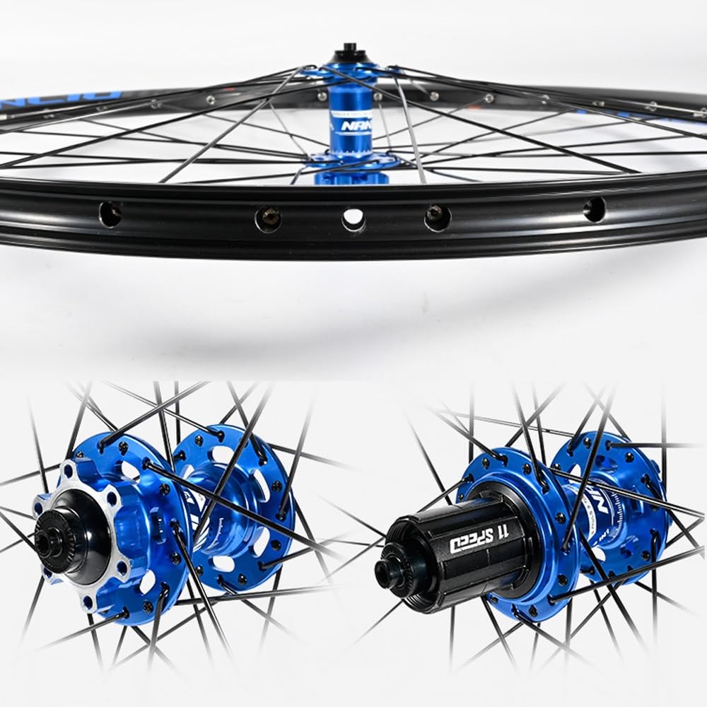 Ruota MTB 26 27.5 29 Pollici Ruote Mountain Bike QR Freno Disco Cassetta 8 9 10 11 12 velocità Mozzi con Cuscinetti Cerchi Lega di Alluminio Leggera (Color : Blauw, Size : 29inch)