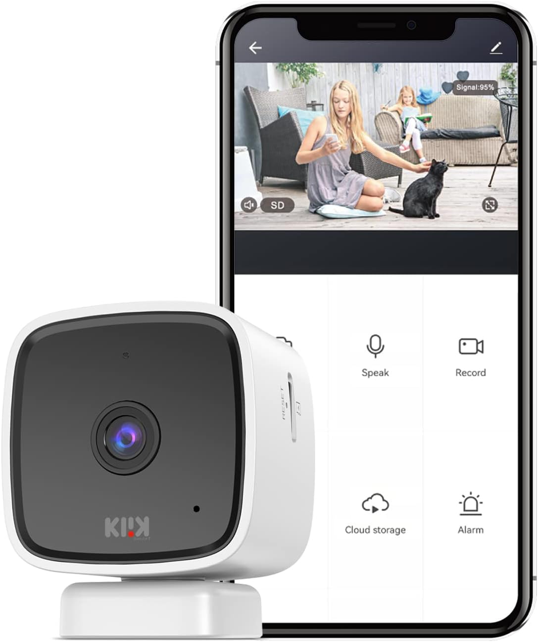 SMARTKLIK 1080p HD Mini Indoor Camera, WiFi Security Camera Pet Camera