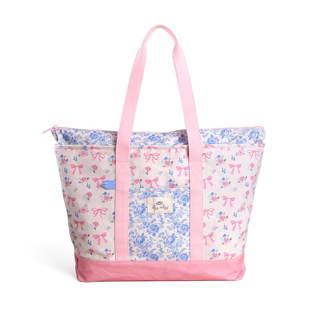 Itzy Ritzy Canvas Mom Tote (Ribbons & Bows)