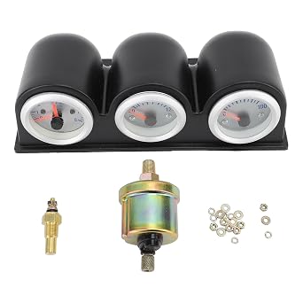 Brilluxa Gauge Kit, 3-in-1 Tachometer, Water Temperature Meter, and Oil Pressure Gauge Set, 12V Dashboard Instrument Cluster for 4, 6, and 8-Cylinder Gasoline Engine Monitoring