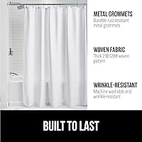 Vista 2 de GORILLA GRIP Waffle Shower Curtain, Thick Weighted Fabric, 72x78, Wrinkle and Rust Resistant, Classic Hotel Quality Design, Heavy Duty Long Curtains