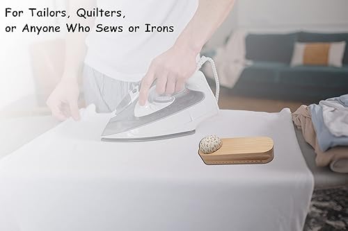 Miniatura 5 de YICBOR 1 unids madera dura sastre clapper, acolchado acolchado y aplanamiento de costuras herramienta con cojín de pasador y escala de doble unidad,