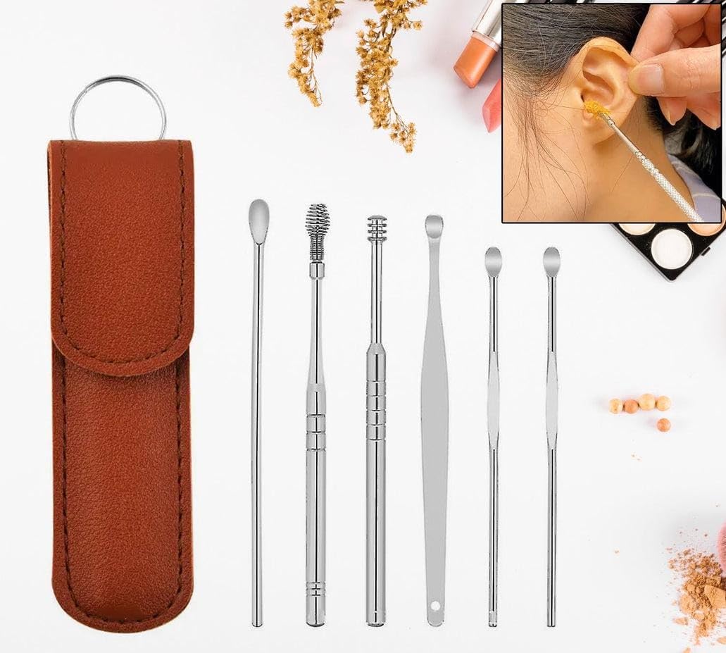 Hamron Ear Wax Removal Tools in leather pouch