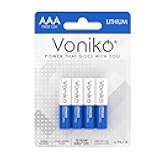 Voniko AAA Lithium Batteries, 4 Pack 1.5V 1250mah Lithium AAA Batteries—High Performance Triple AAA Long Lasting Battery for Flashlight, Toys, Remote Control, Alarm System (Non-Rechargeable)