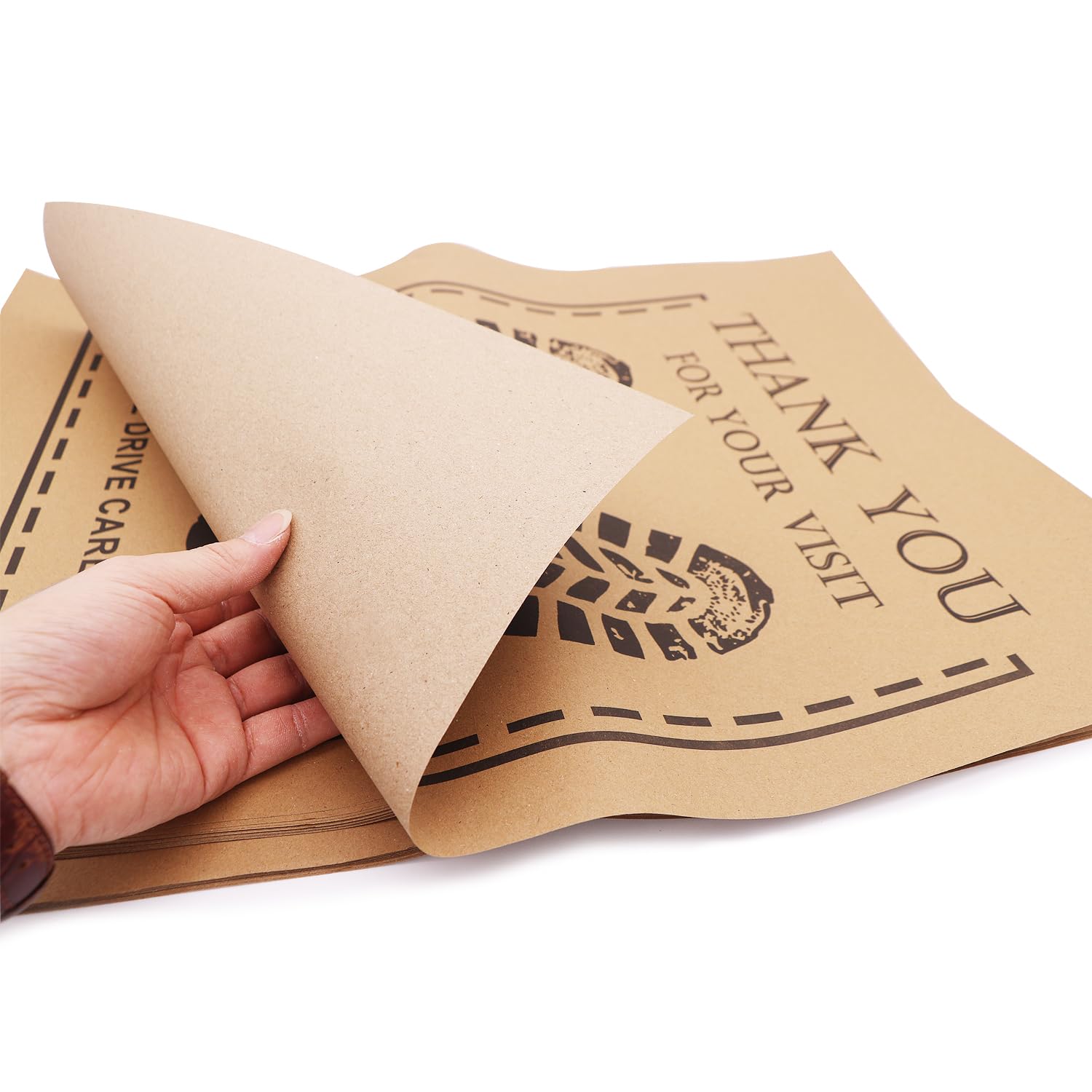 RUENXG Paper Floor Mats for Cars 60Pcs Vehicles Disposable Floor Pads Waterproof Car Foot Pads Protective Papers Thank — view 4