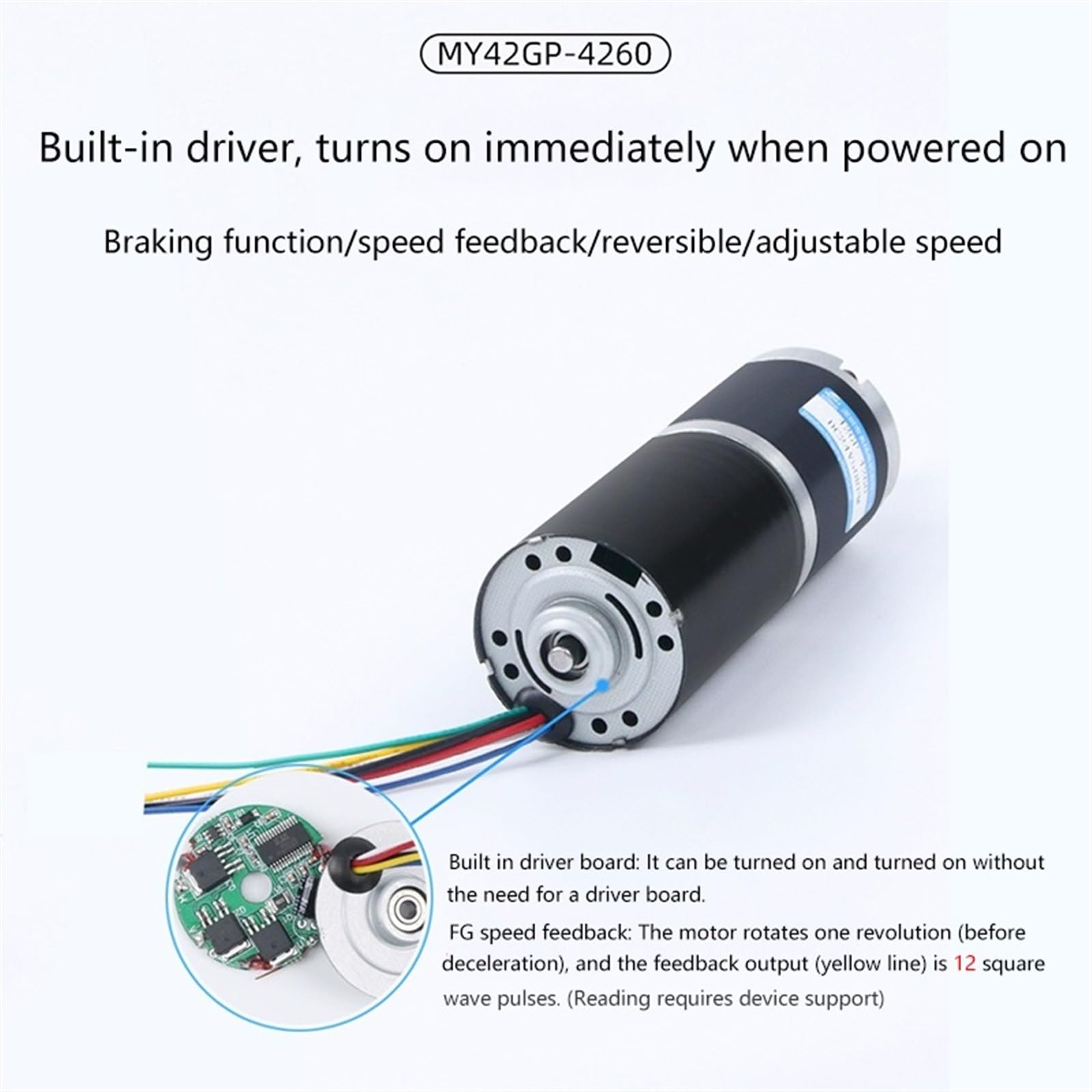 Motorreductor DC sin escobillas planetario 42GP-4260 alto par 12V24V