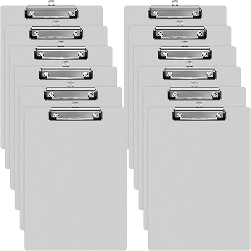 Portapapeles de metal de aluminio para oficina, clip de perfil bajo, tamaño A4, tamaño 12.5 x 9 pulgadas