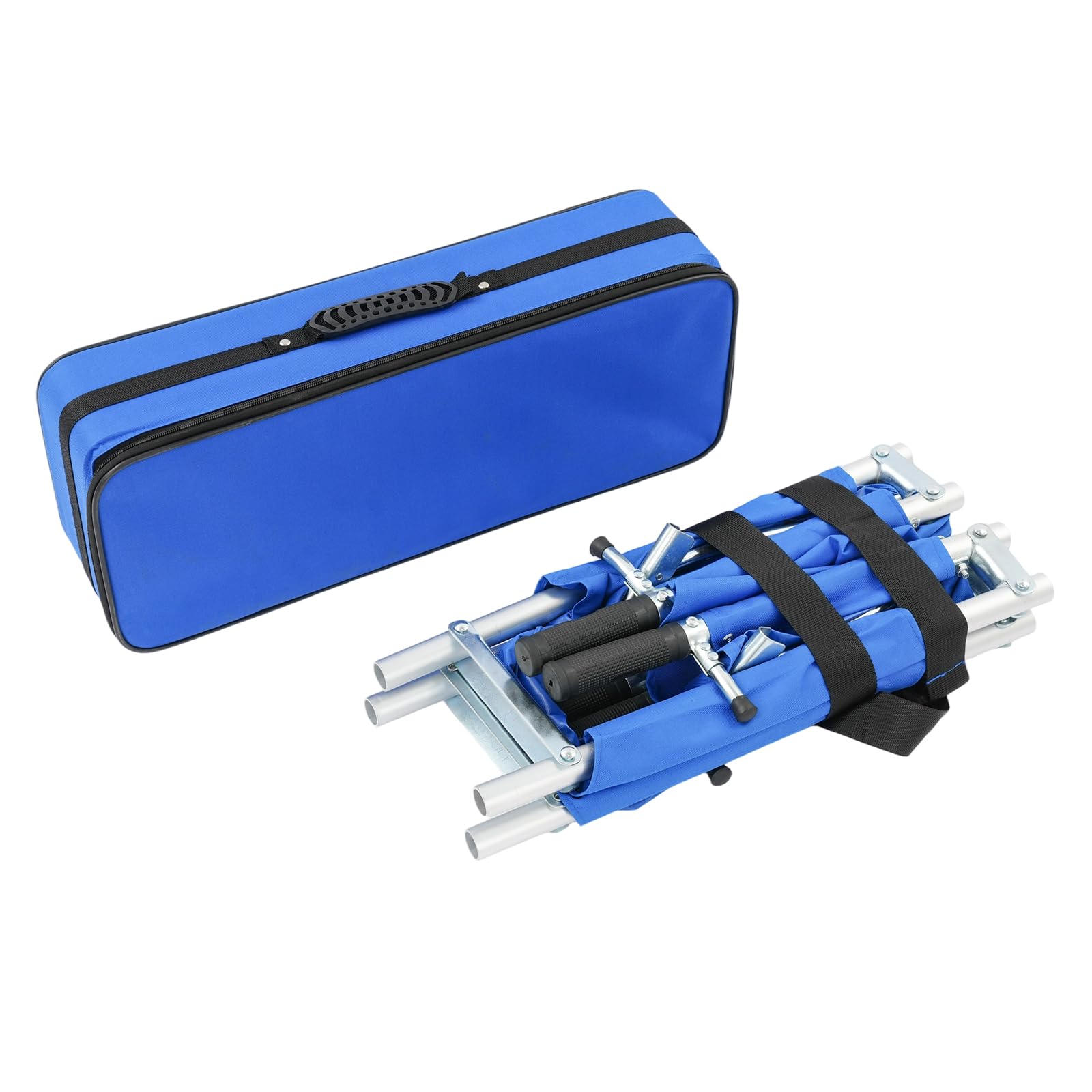 Krankentrage Rettungstrage Krankentrage Tragetuch mit Schnallen Klappbare Notfalltrage Professionelle Erste-Hilfe-Trage für Bergrettung und Ferntransport, 210 * 53 * 12 cm, bis 150kg (Blau)