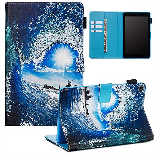 Fire HD 8 Case 2018 DTangLsm Fire HD 8 Tablet Case Premium Leather Fire HD 8 Shell Case Smart Folio HD 8 Tablet Cover Stand for 8â€™â€™ Kindle Fire HD 8 (8th/7th/6th Generation 2018/2017/2016 Release),Sea