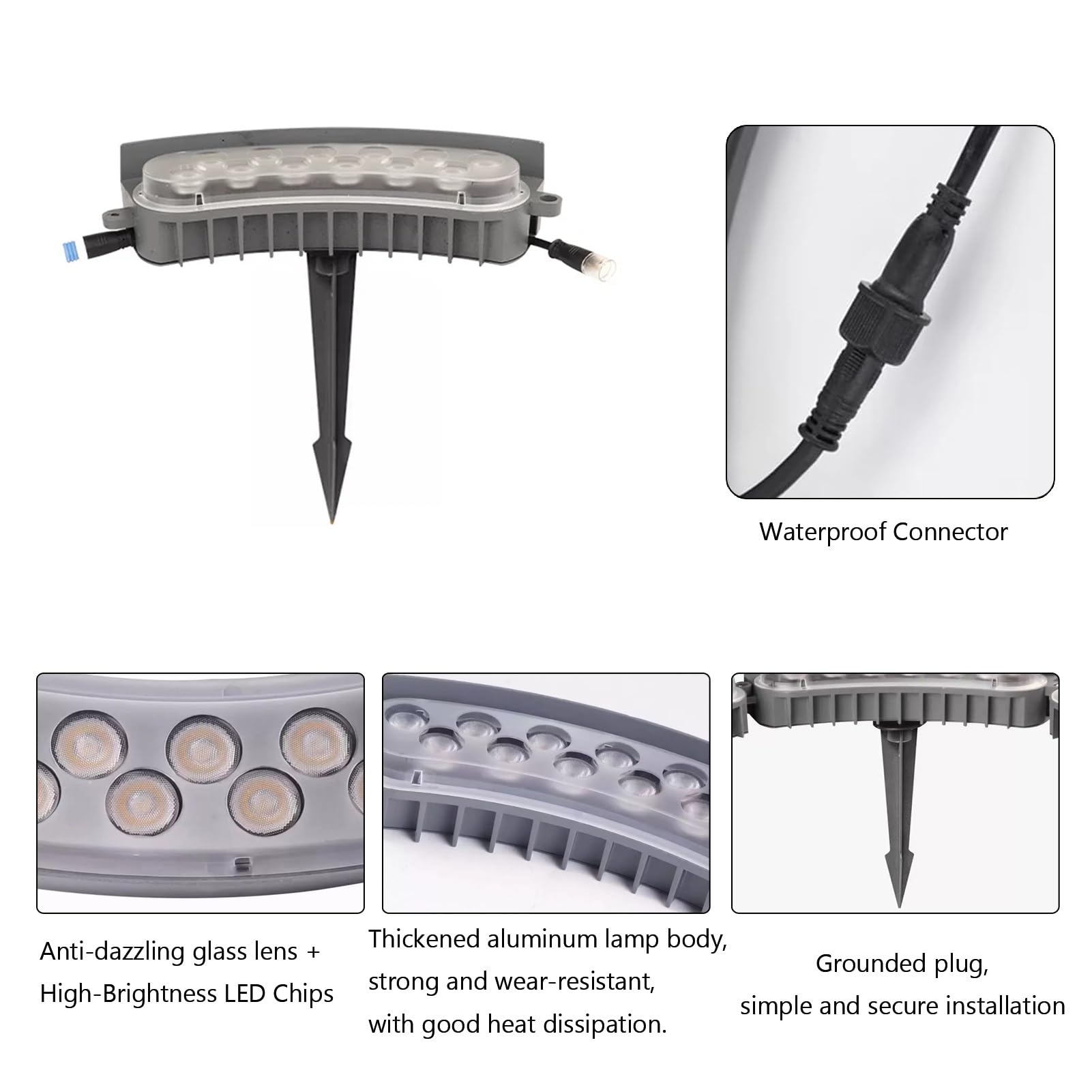 Lampa krajobrazowa LED, zewnętrzny pierścień świetlny LED do drzewa, wodoodporne oświetlenie krajobrazowe, IP65, 6 diod LED, zielone, czerwone, niebieskie, zielone, dekoracyjne oświetlenie ogrodowe i