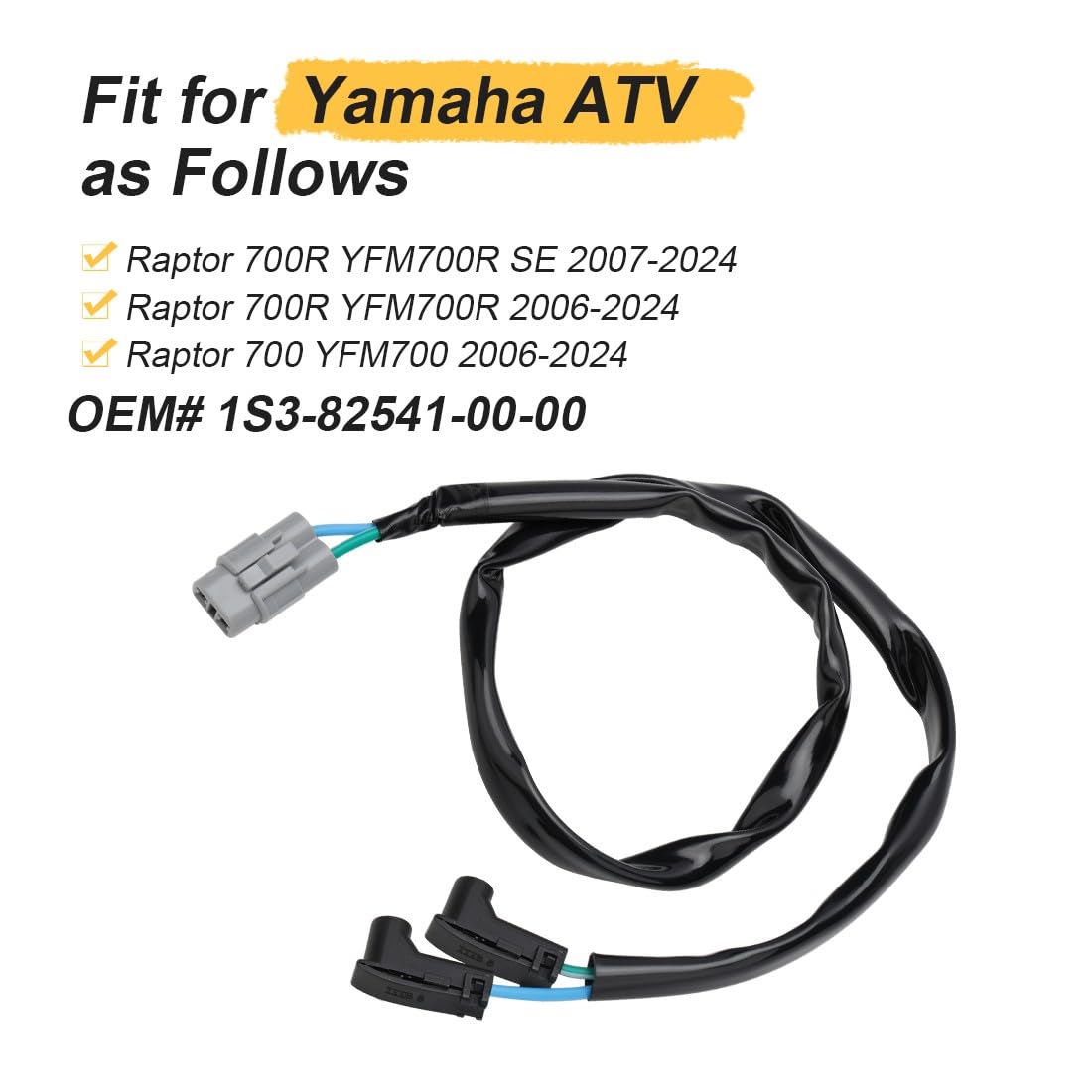 Cable eléctrico de punto muerto y reversa para Yama-ha Raptor 700 / 700R / SE 2006–2024 (OEM: 1S3-82541-00-00)