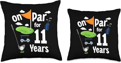 Miniatura 3 de On Par 11th Birthday Golf Player Theme 11 Year Old B-Day Throw Pillow, 16x16, Multicolor