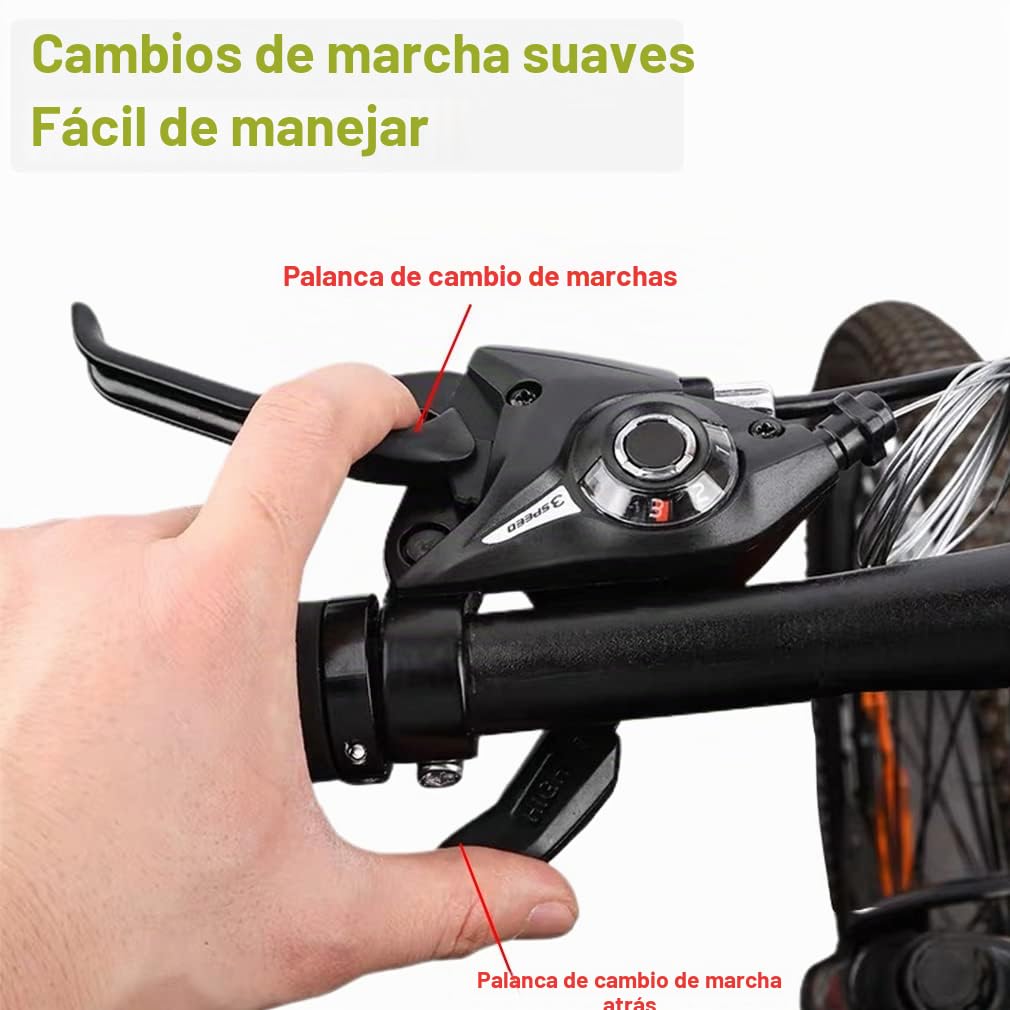 CYSKY Cambio de Bicicleta 3x7/3x8 Velocidad Cambios Frenos Combo, Kits de Palanca de Freno Izquierda Derecha con Indicador de Marcha y Cables de Freno para Bici Montaña, Carretera (3 x 7 Velocidad)